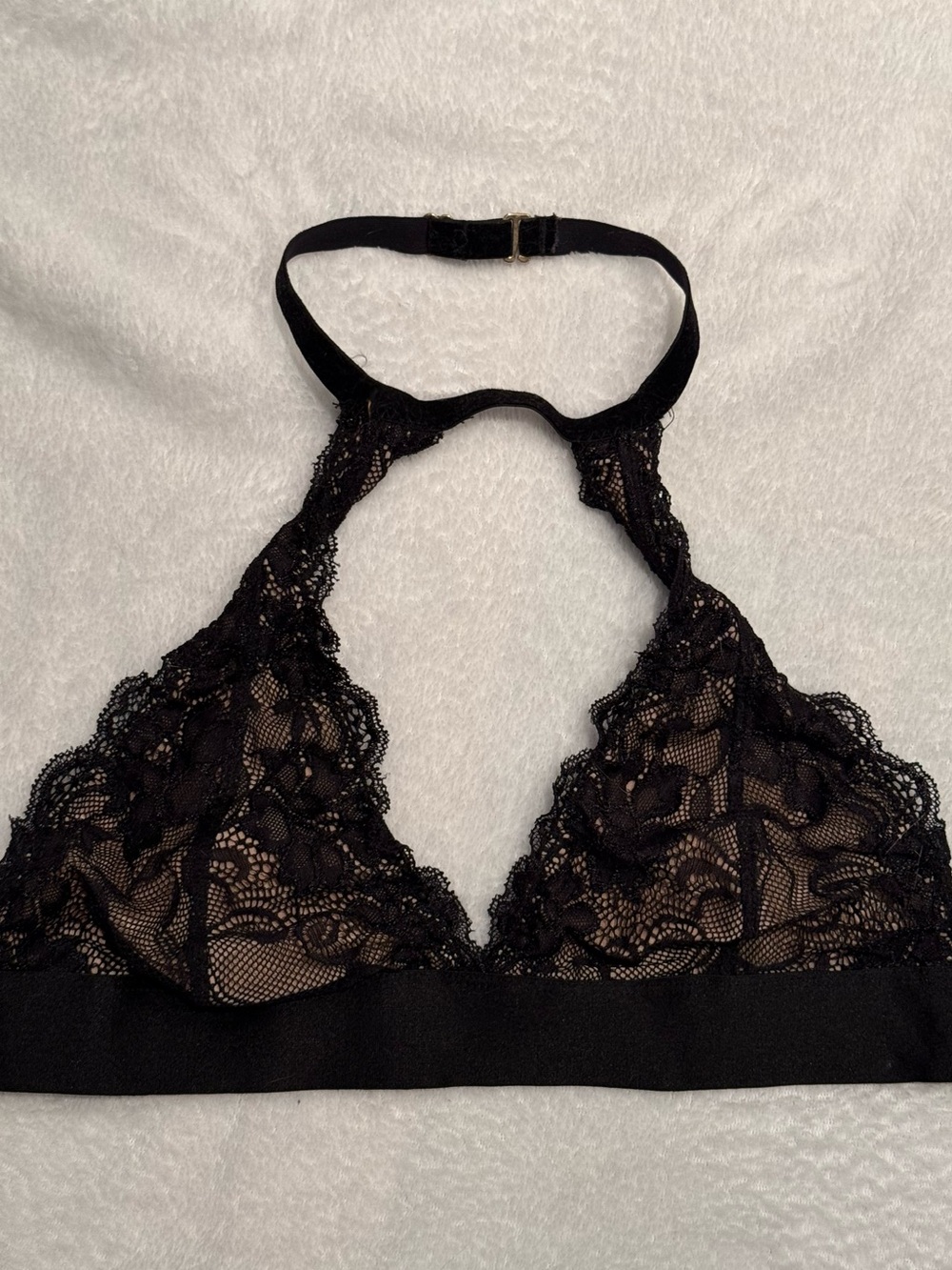 iris Black Lace Halter Bralette